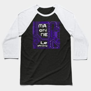 Machine Learning Circuit Board | Purple White Baseball T-Shirt